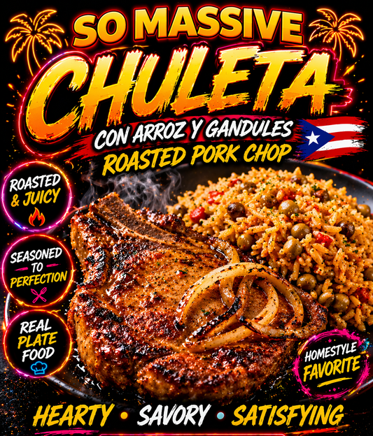 Chuleta con Arroz y Gandules Starting April 18