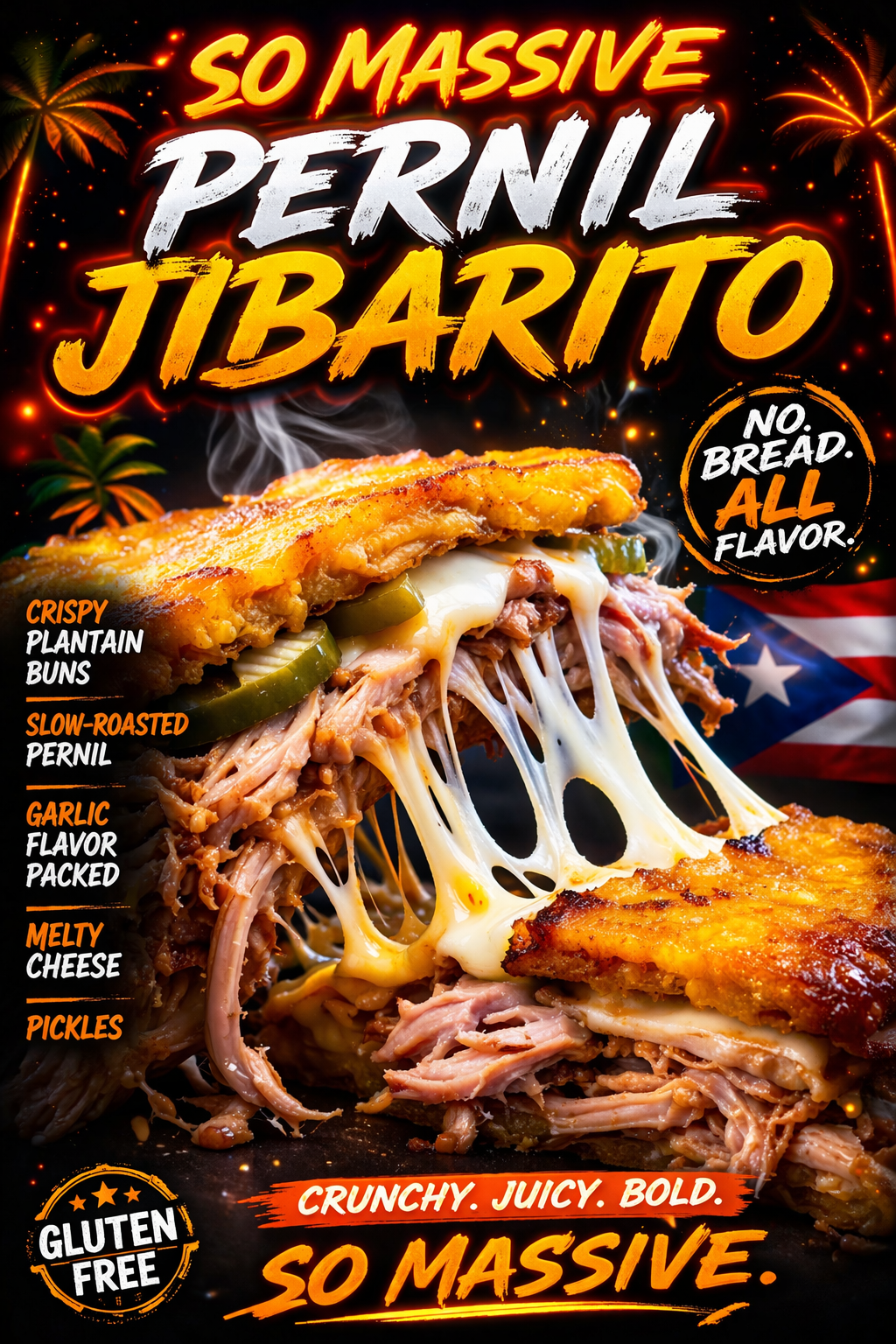 Jibarito Pull Pork Pernil Sandwich
