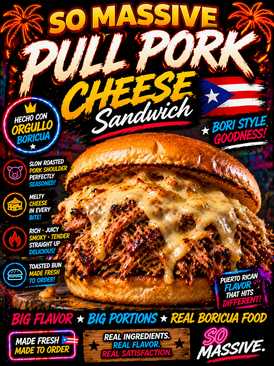 Pull Pork Pernil Cheese Sandwich