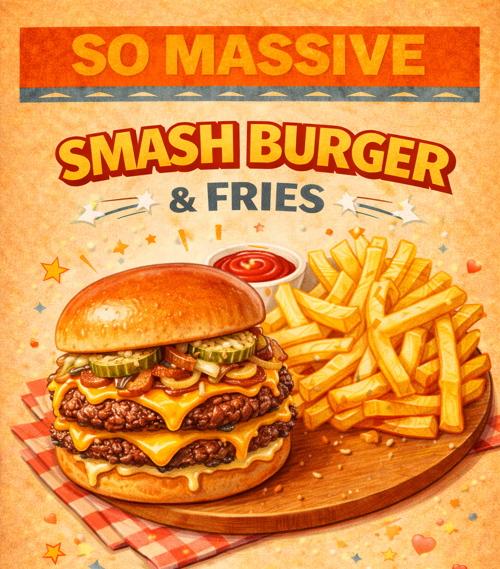 Double Smash Burger & Fresh Fries